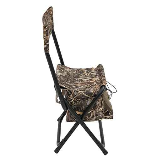 Browning Dove Shooter Hunting Chair - Compact and Foldable Steel Frame with Realtree Camo, Extra-Wide Seat, Insulated Cooler Bag, and Decoy, Shell Pockets