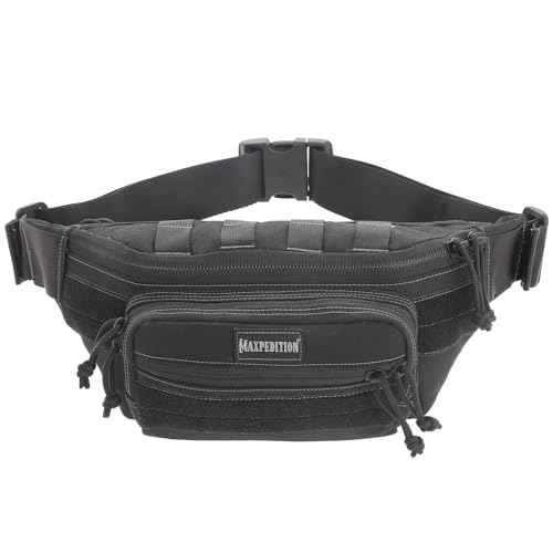 Maxpedition Keystone Versipack (14¡± x 6¡± x 6¡±) Tactical Crossbody Fanny Pack for Everyday Carry (Black) 0456B