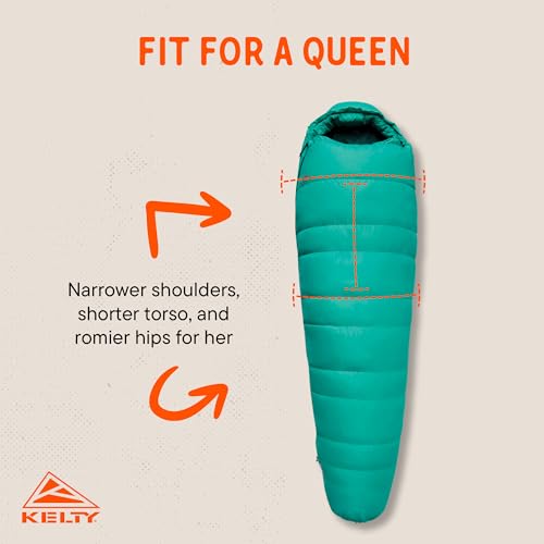 Kelty Cosmic Ultra 20 Degree Sleeping Bag, 800 Dridown, Premium Thermal Efficiency, Soft to Touch, Large Footbox, Environm...