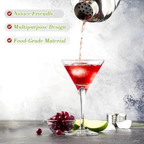 NewGF Cocktail Shaker,24oz Drink Mixer with Built-in Strainer for Mixing Drinks Margaritas,Beginner Friendly Stainless Ste...
