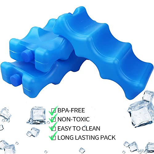 ISUSSER Pack of 3 Reusable Ice Packs for Breastmilk Storage, Bottle Ice Packs for Cool Cooler Bag, Breakfast, Lunch, Baby ...