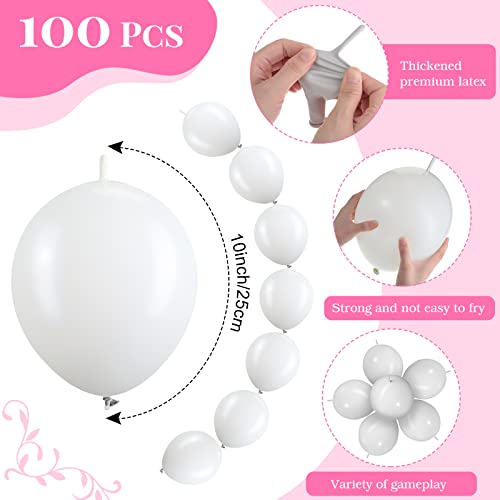 Meanplan 100 Pcs Link Balloon Quick Linking Latex Connected Balloons Linkable for New Year's Party Valentine's Day Carniva...