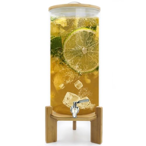 Drink Dispenser,2.9 Gallon Drink Dispensers for Parties,Glass Beverage Dispenser with Spigot - Jumbo Glass Drink Dispense...