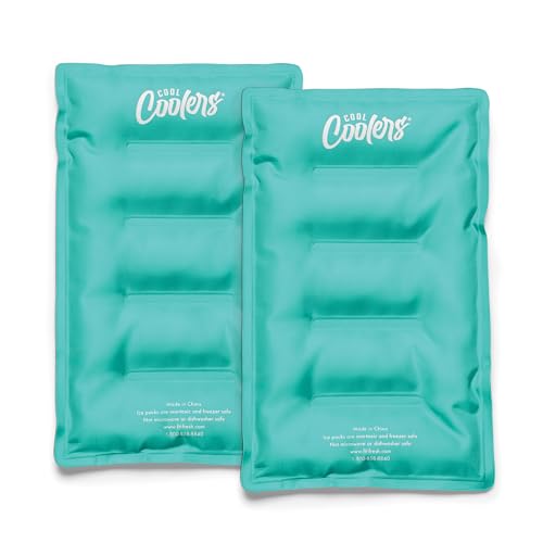 Cool Coolers by Fit & Fresh 2 Pack XL Soft Ice Packs for Cooler, Flexible Stretch Nylon, Lunch Box Ice Packs, Large Reusab...