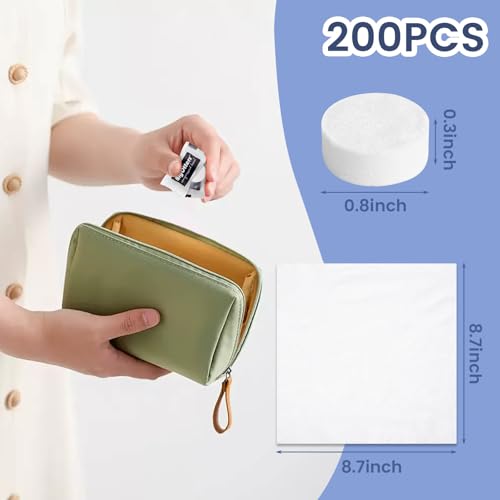 BigOtters 200PCS Compressed Towels, Disposable Face Towels for Travel Cleaning Supplies, Expandable Wipes Tablets Survival...