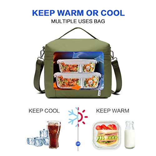 NOL Natural Organic Lifestyle Insulated Lunch Bags for Women Cooler Bag Lightweight Nylon Waterproof Lunch Box For Work