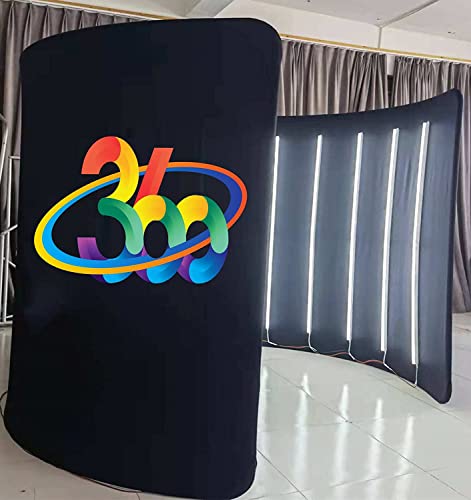 W-JIAJIEBTH 360 Photobooth Enclosure Backdrop Tent with Led Lights for 360 Photo Booth Machine Party Events