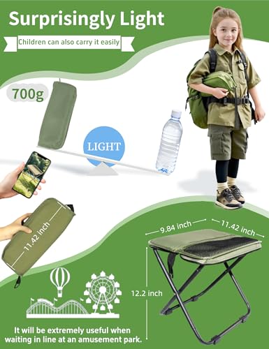 COMELY Portable Folding Chair for Outdoors: Heavy Duty Camping Stool for Adults, Compact Ultralight Collapsible Stools for...