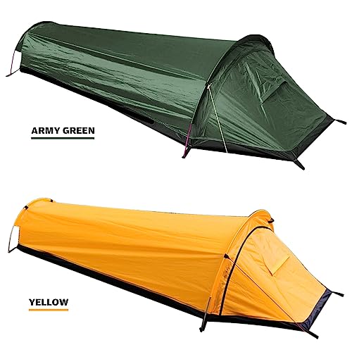 Funien Ultralight Single Person 4 Season Backpacking Tent, Windproof & Waterproof, Modern Style, Easy Setup with Aluminum ...