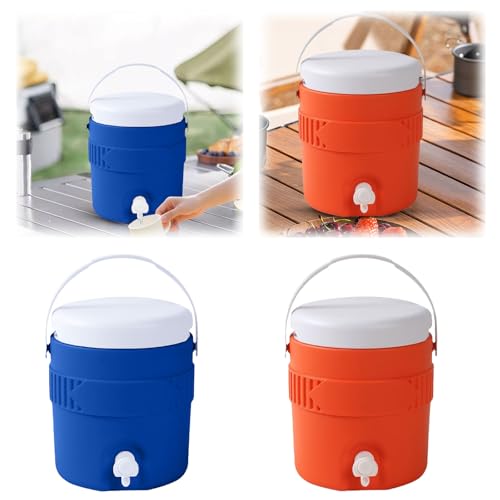 3.8L Gallon Fast Flow Water Beverage Dispenser, Portable Sports Cooler Water Jug with Handle, Drink Bottle, Leak-Proof Out...