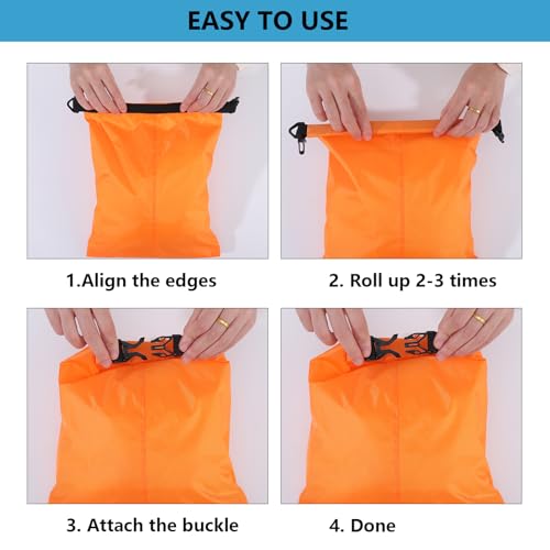 Pimoys 6 Pack Waterproof Dry Bags, Lightweight Outdoor Dry Sacks Ultimate Dry Bags for Kayaking Rafting Boating Camping (...