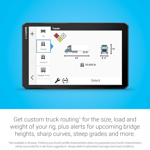Garmin dēzl™ OTR820, Large High-Res 8” GPS Truck Navigator, Custom Routing, Satellite Imagery, Wind Speed, Community-Share...