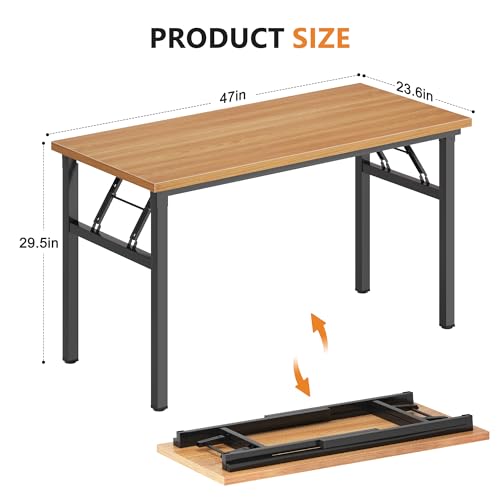 DlandHome 47 inches Folding Table Computer Desk Portable ActivityTable Conference Table Home Office Desk, Fully Assembled ...