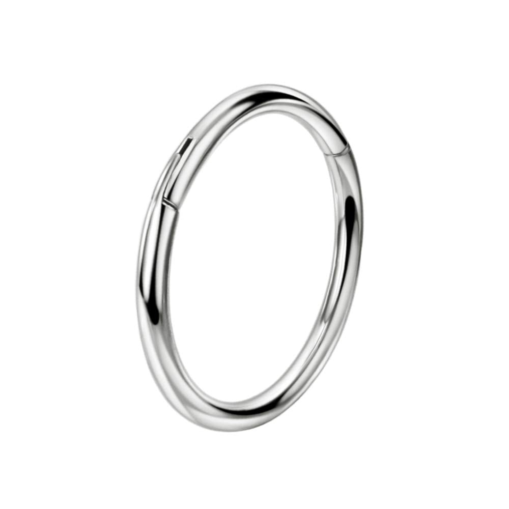 FANSING 18g Nose Rings Hoops 18 Gauge Nose Hoop Titanium Septum Jewelry Hinged Septum Rings 10mm Lip Piercing Jewelry for Helix