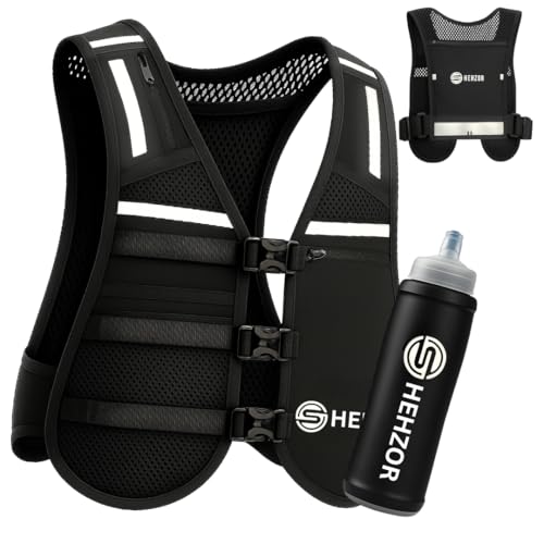 Shehzor Adjustable Weighted Vest Women and Men, Running Belt with Water Bottle, Chest Rig & Running Vest, Marathon Backpac...