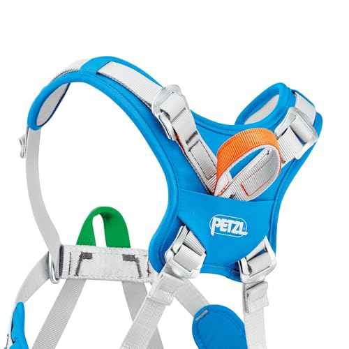 PETZL OUISTITI Kids' Harness - Comfortable, Full-Body Rock Climbing Harness for Children Less Than 30kg/66 lbs - Blue - One Size