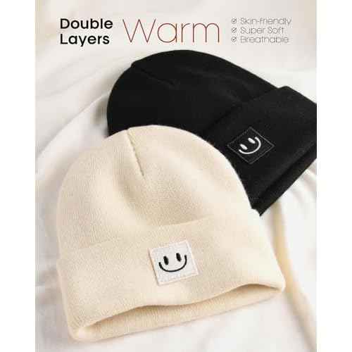 FURTALK Unisex Beanie for Women Men Knit Cuffed Winter Hats Soft Warm Cute Ski Skull Caps