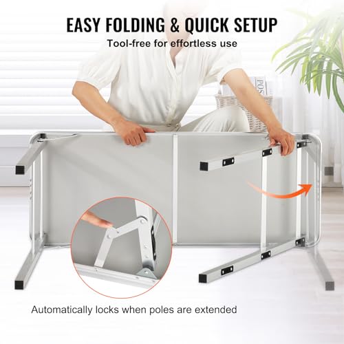 VEVOR Folding Portable Bar Table, Tradeshow Podium Table for Indoor, Outdoor, Party, Picnic, Exhibition, Includes Carrying...