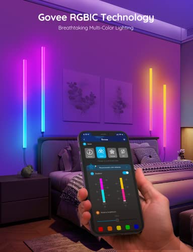 Govee Glide Wall Lights, RGBIC LED Light, Smart Gaming Light Works with Alexa and Google Assistant, RGB Lights Bar, LED Wa...