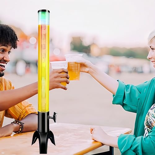 3L Mimosa Tower Dispenser, 100oz/3.17 Qt. Drink Tower Tabletop Beer Dispenser with Ice Tube for Bars Bars Parties Restaura...