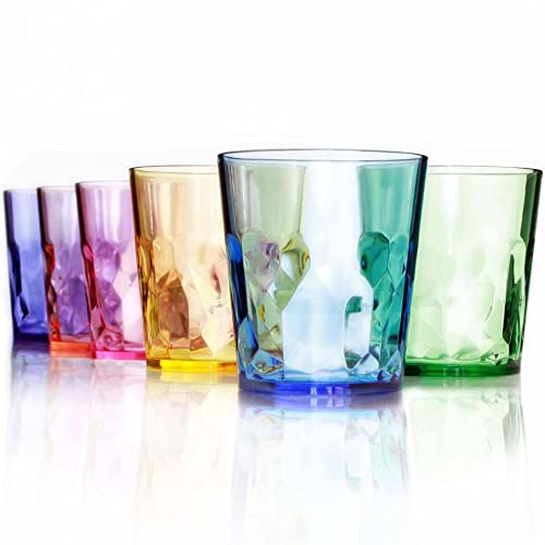 SCANDINOVIA - 13oz Unbreakable Premium Drinking Glasses Set of 6 - Made in Japan - Super Grade Acrylic Plastic - Perfect f...