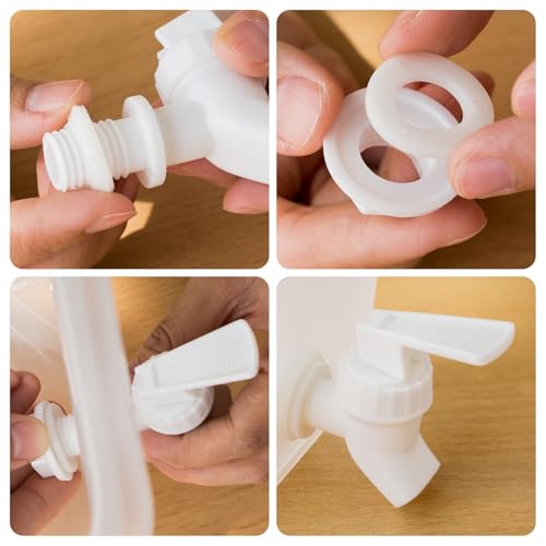 AiSmRu 2 Pcs 1.3 Gallon Fridge Beverage Drink Dispenser with Spigot, Slim Plastic Water Dispenser Cold Drink Dispenser Lea...