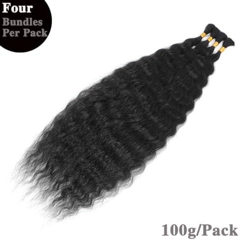 Super Wave Bulk Human Hair For Braiding 100% Unprocessed Brazilian Virgin Human Hair Extensions Bundles for Braiding Micro Human Braiding Hair(24inch, Natural Black)