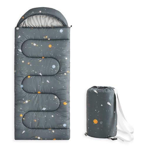 Wake In Cloud - Kids Sleeping Bag for Boys Toddlers, Camping in Warm Cold Weather, Backpacking Lightweight Compact Outdoor...