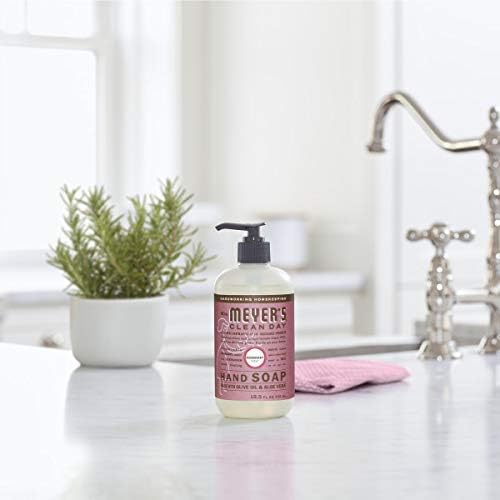 MRS. MEYER'S CLEAN DAY Hand Soap, Made with Essential Oils, Rosemary, 12.5 fl. oz - Pack of 6