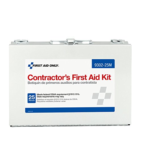 First Aid Only 9302-25M 25-Person Contractor's First Aid Kit for Home Renovation, Job Sites, and Construction Vehicles, 17...