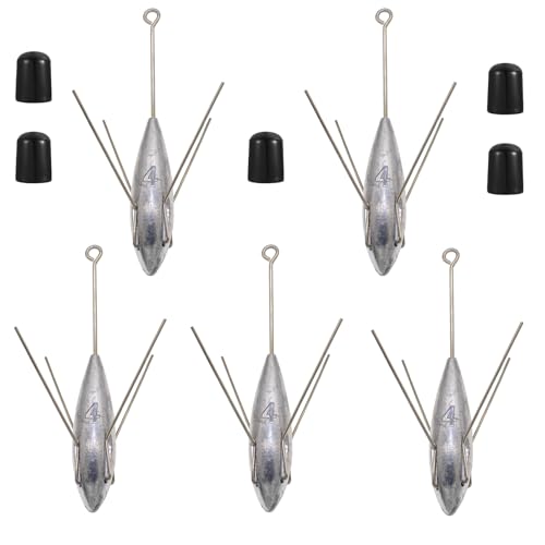 5 Pcs Sputnik Sinker Fishing Weights Lead Surfing Casting Spider Sinkers Long Tail Fishing Equipment for Catfish Saltwater...