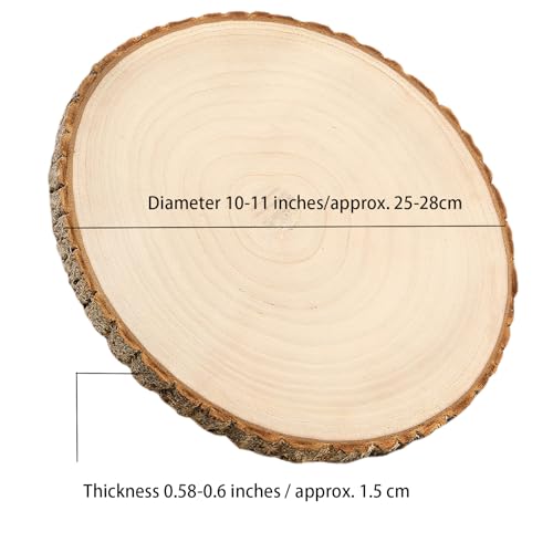SENMUT 10 Pcs Large Wood Slices for Centerpieces 10-11 inches Wood Rounds for Tables Decor Rustic Wood Circles for DIY Cra...