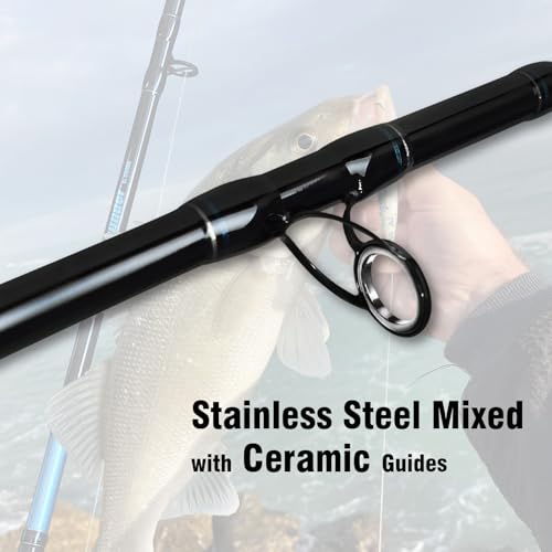 Fiblink 4-Piece 7-Feet Carbon Fiber Boat Fishing Rod Spinning Travel Portable Rod Tournament Fishing Pole for Fresh & Salt...
