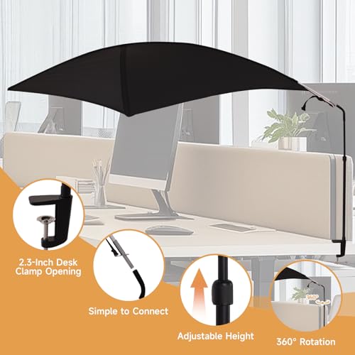 Cubicle Shade and Desk Canopy, Adjustable Large Office Light Shield to Block Overhead Light and AC Draft, Privacy Tent and...