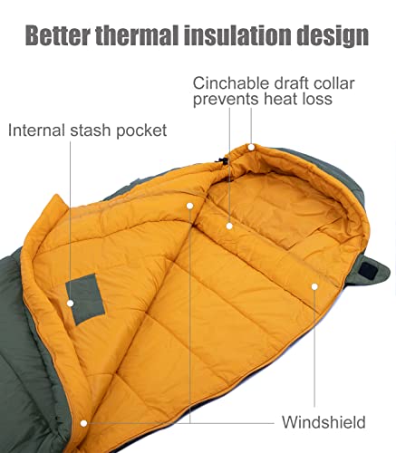 iClimb 3M Thinsulate Insulation Mummy Sleeping Bag with Compression Sack Ultralight Compact Warm Washable for Adults Indoo...