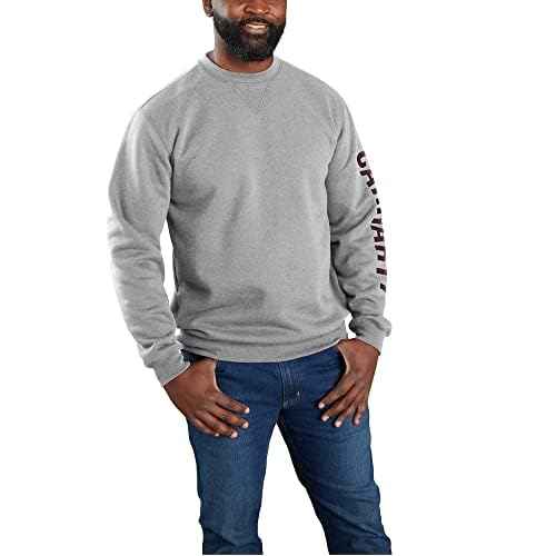Carhartt Men's Loose Fit Midweight Crewneck Logo Sleeve Graphic Sweatshirt