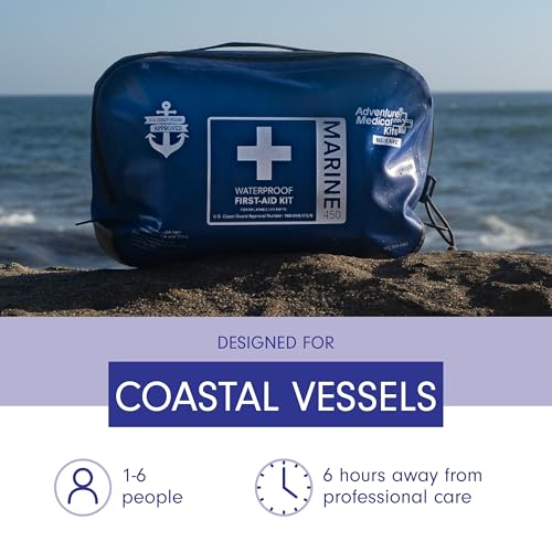 Adventure Medical Kits Marine Series Medical Kit - 450 - Boat First Aid Kit For 6 People 6 Hours From Care - Includes Emer...