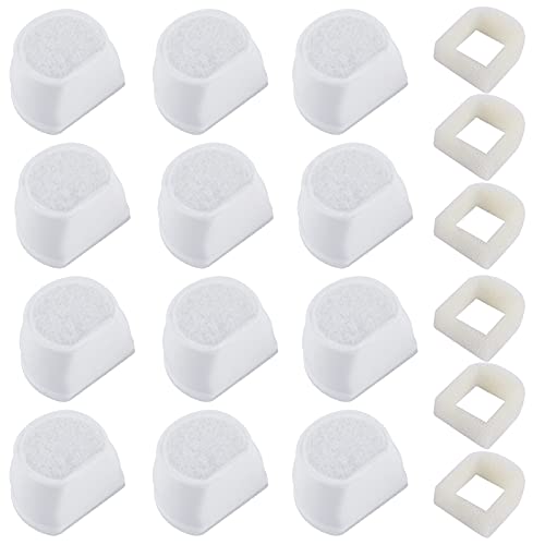 MyfatBOSS 18PCS Carbon Filters and Foam Pre-Filter Replacement Set Compatible with Petsafe Drinkwell Avalon Pagoda Seascap...