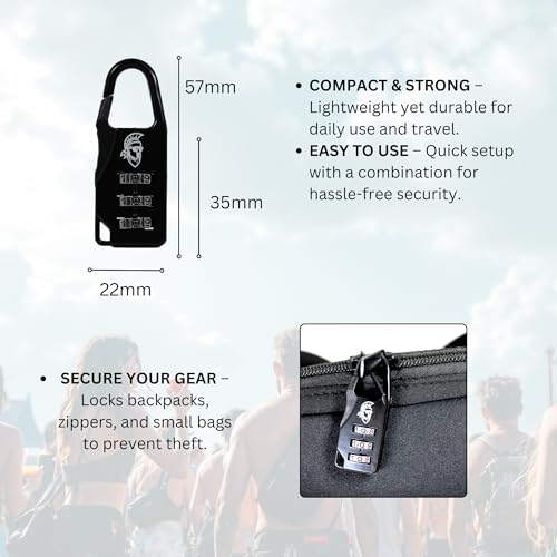 Essential Festival Safety Bundle Black – Anti-Theft Phone Strap Tether Lanyard, Mini Lock, Bottle Opener – Secure Your Bel...