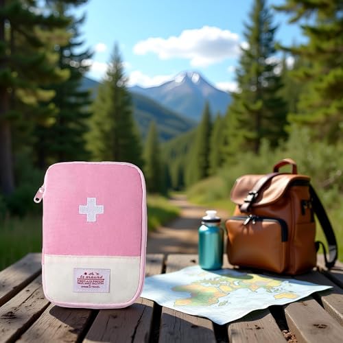 1 Pack First Aid Bag Empty, Empty First Aid Pouch, Mini Portable Medical Bag for Outdoor Camping Hiking Traveling Emergenc...