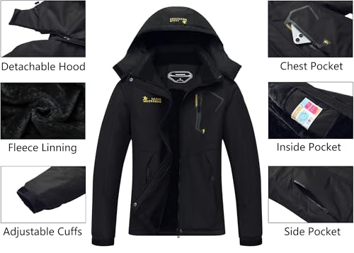 MOERDENG Women's Waterproof Ski Jacket Warm Winter Snow Coat Mountain Windbreaker Hooded Raincoat Jacket