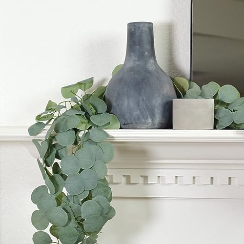 CQURE 8Pcs Eucalyptus Garland,Artificial Eucalyptus Leaves Table Greenery Garland Wreath Spring Vines for Wedding Party Ta...