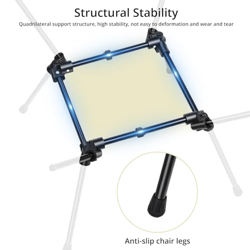 Anbte Extra Height & Width Portable Camping Chair, 400LBS Capacity Compact Folding Chair with Square Frame Quick Setup Sto...