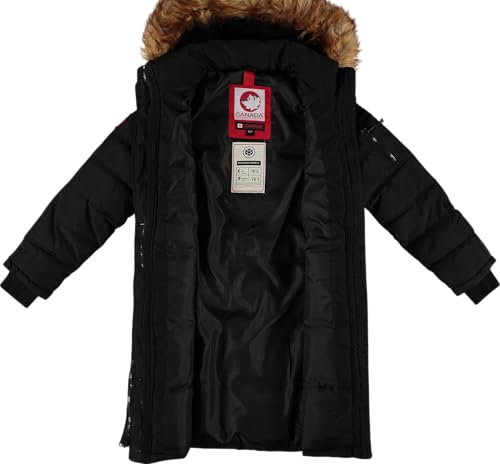 CANADA WEATHER GEAR Womens Long Puffer Coat - Heavyweight Wind Water Resistant Faux Fur Hood Parka Winter Jackets for Women