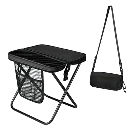 ABUUL Foldable Backpack Stool - Portable Pocket Chair with Storage Pouch, Convertible Satchel for Hands-Free Carry & Suppo...