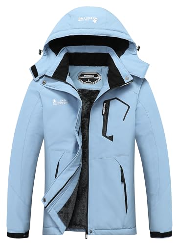 MOERDENG Women's Waterproof Ski Jacket Warm Winter Snow Coat Mountain Windbreaker Hooded Raincoat Jacket