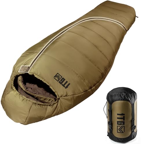 Sleeping Bag for Adults, 25-36℉Cold Weather Mummy Sleeping Bag, Lightweight 3–4 Season Winter Sleeping Bag with Adjustable...