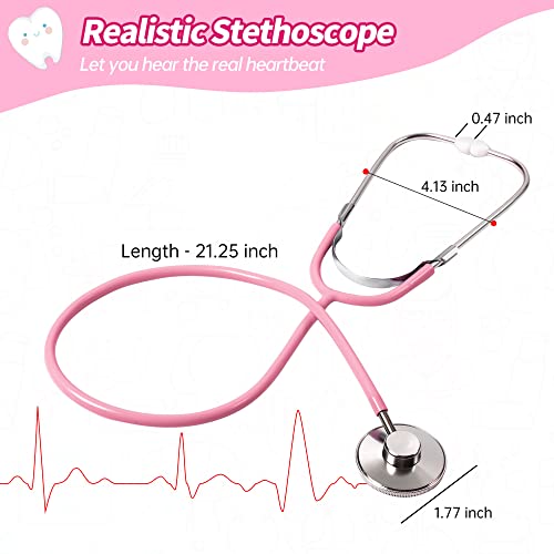 Phobby Durable Doctor Kit for Kids, 27 Pcs Deluxe Pretend Play Set Medical Toy with Real Stethoscope for Toddlers Boys Gir...