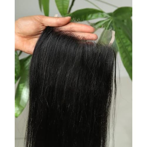 BEEOS Yaki Straight 5x5 SKINLIKE Real HD Lace Closure, Pre-Plucked Bleached Knots 0.10mm Ultra-thin Invisible HD Lace Human Hair 14 Inch