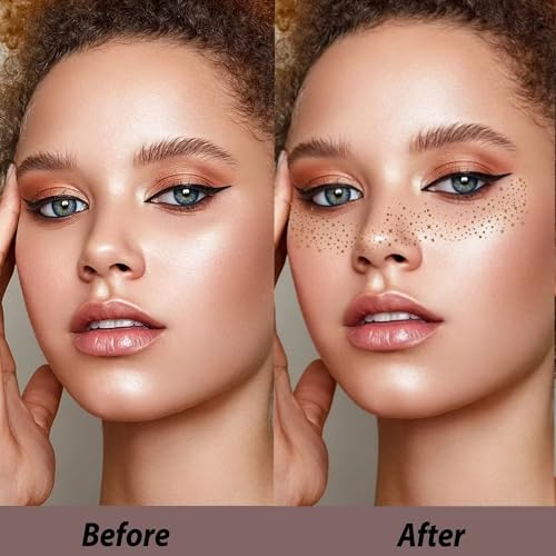 Glitter Freckles Face Tattoo - 20Pcs Waterproof Gold Temporary Sparkle Patches for Women Glow Up Makeup Patches Accessorie...